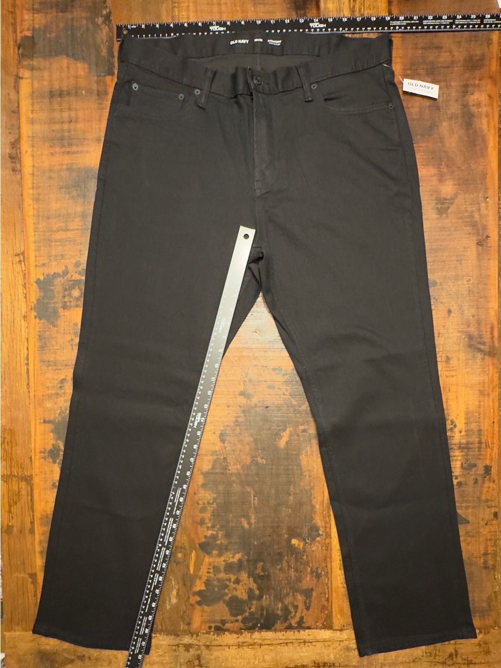 Old Navy Men's Black Straight Built-in Flex Jeans 38x32 NWT